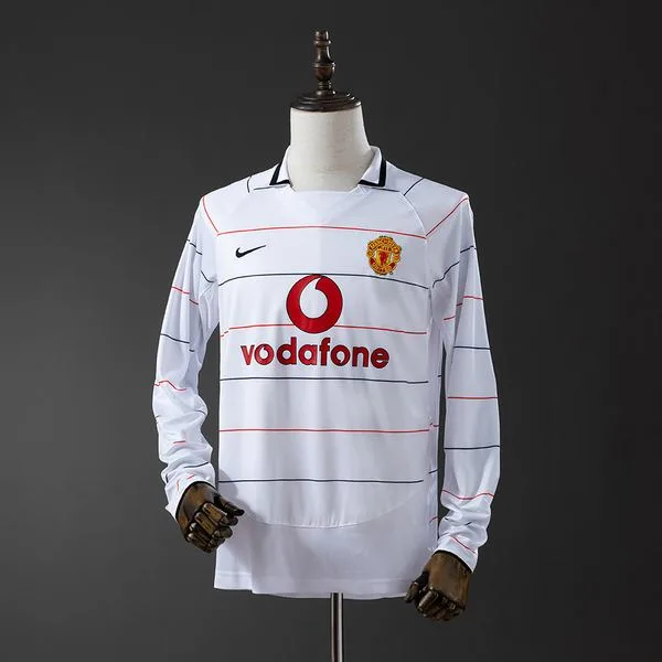 Camiseta de fútbol Manchester United 2003/05 VISITANTE MANGA LARGA VERSION FAN